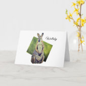 Carte Jote rouge craché Wallaby Art Marsupial australien (Fleur jaune)