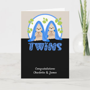 Carte Jote Sloth Deux Garçons Nouveau Twin Baby