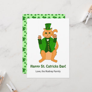 Carte Jote St Catricks Day Drôle Lucky Shamrock de chat