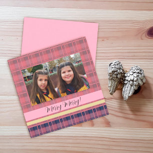 Carte Jote Twins encadrés Photo Tartan Monogramme