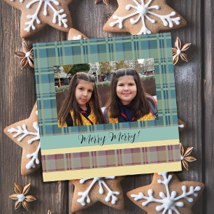 Carte Jote Twins encadrés Photo Tartan Monogramme