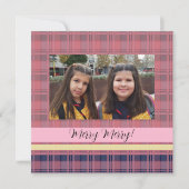 Carte Jote Twins encadrés Photo Tartan Monogramme (Devant)