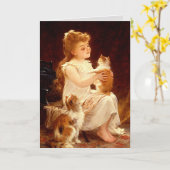 Carte : Jouant avec le Chaton (Fleur jaune)