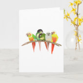 Carte Joue verte Conures (Fleur jaune)