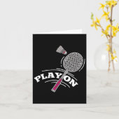 Carte Jouer Badminton Player Sport Stick Shuttle Racket (Fleur jaune)