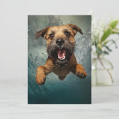 Carte Jouer Chien nager Design sous-marin (Debout devant)