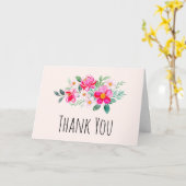 Carte Jouer Joli Merci de bouquet rose (Fleur jaune)