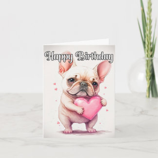 Carte Jouer Lovable Little French Bulldog Puppy