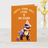 Carte Jouer Orange & Blanc Trex Pixel Jeu Anniversaire (Fleur jaune)