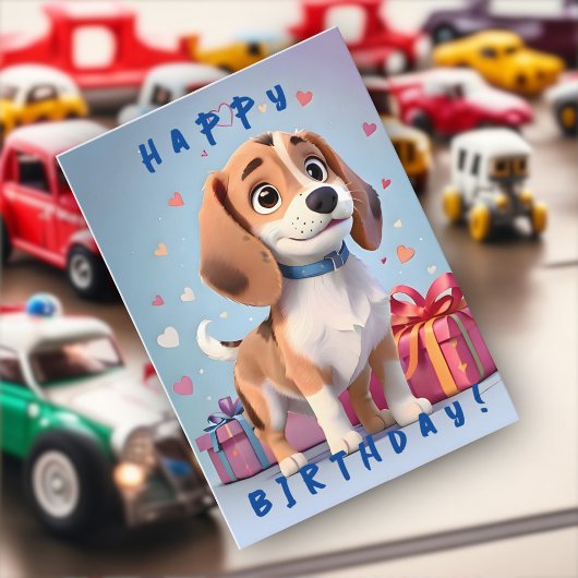 Carte Jouer Paws Beagle Chiot et Cadeaux Anniversaire