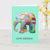 Carte Jouet mignon rétro éléphant fantaisie anniversaire (Fleur jaune)