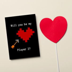 Carte Joueur à 8 bits de coeur et de flèche Deux Valenti