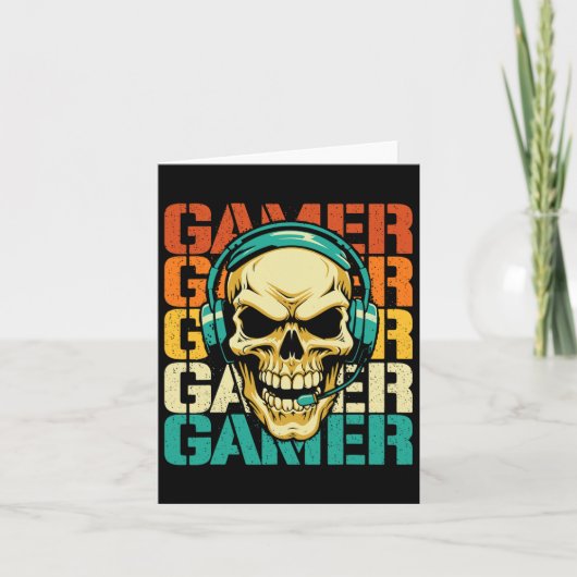 Carte Joueur - Amoureux du jeu vidéo rétro Skull Console (Devant)