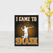 Carte Joueur Badminton - Je Suis Venu À Smash (Fleur jaune)