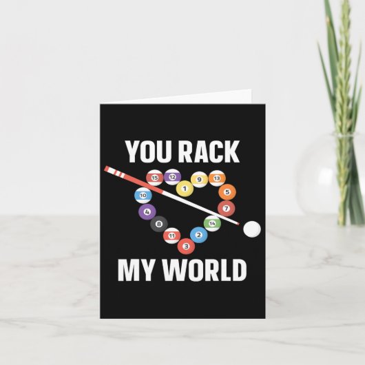 Carte Joueur Billard Ball Pun Coeur Valentines Da (Devant)