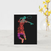 Carte Joueur de badminton coloré _ Raquette de navette _ (Fleur jaune)