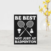 Carte Joueur de badminton drôle commentateur de badminto (Fleur jaune)