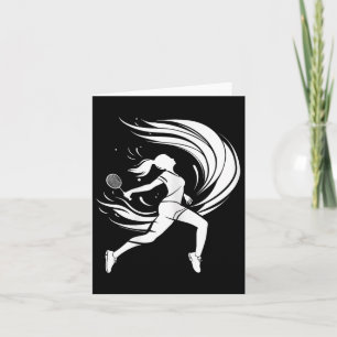 Carte Joueur de badminton féminin navette de dessin
