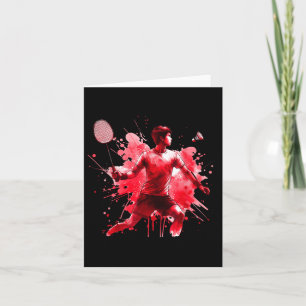 Carte Joueur de badminton puissant Red Splash Art