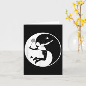 Carte Joueur de badminton Shuttle Yin-yang symbole Badm (Fleur jaune)