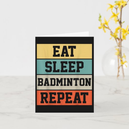 Carte Joueur de badminton Sport Cadeau drôle Rétro (Fleur jaune)