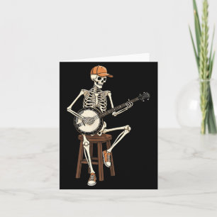 Carte Joueur de banjo squelette Halloween drôle hommes g