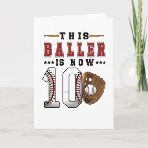 Carte Joueur de baseball 10e anniversaire 10 ans Garçon