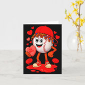 Carte Joueur de baseball à la Saint-Valentin Hearts Drip (Fleur jaune)