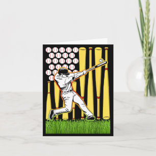 Carte Joueur de baseball Drapeau Américain 4 juillet Hom
