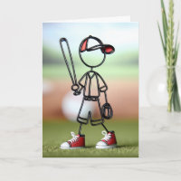 Joueur de baseball en bonhomme bâton