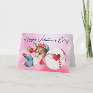Carte Joueur de baseball le jour de la Saint-Valentin aq