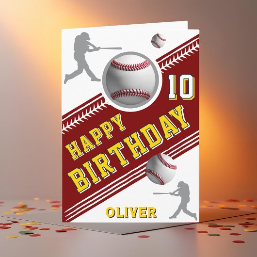 Carte Joueur De Baseball Moderne À Thème Anniversaire