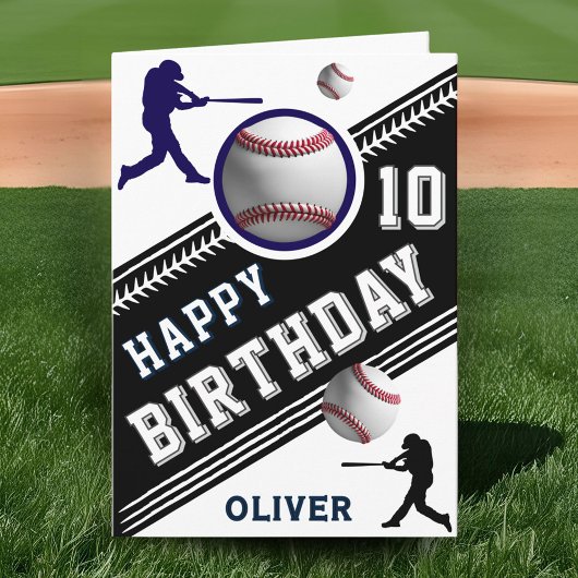 Carte Joueur De Baseball Moderne À Thème Anniversaire