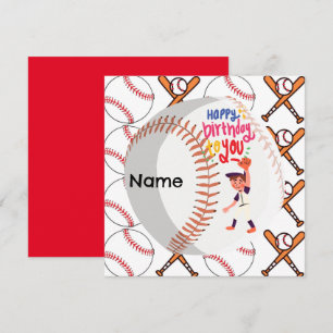 Carte Joueur de baseball pour voeux d'anniversaire