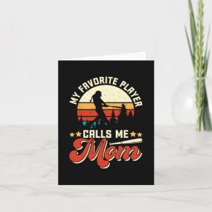 Carte Joueur de baseball préféré m'appelle maman - Fête