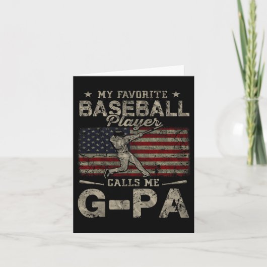 Carte Joueur de baseball préféré m'appelle Papi Fête des (Devant)