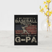 Carte Joueur de baseball préféré m'appelle Papi Fête des (Fleur jaune)