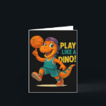 Carte Joueur de basket-ball dinosaure cool Drôle de spor<br><div class="desc">Joueur de basket-ball dinosaure cool Drôle de sports Dino Slam Dunk Premium</div>