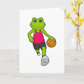 Carte Joueur de basket-ball grenouille Basketball (Fleur jaune)