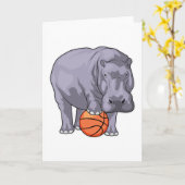 Carte Joueur de basket-ball Hippopotame (Fleur jaune)