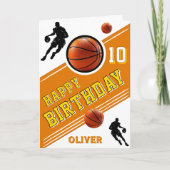 Carte Joueur de basket-ball moderne Thème Anniversaire (Devant)