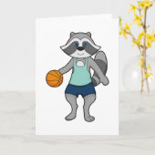 Carte Joueur de basket-ball Racoon (Fleur jaune)