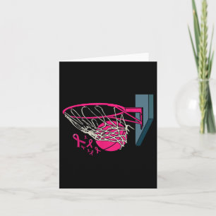 Carte Joueur de basket-ball rose Ruban Cancer du sein Pr