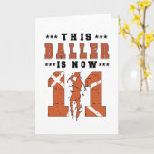 Carte Joueur de basketball 11e anniversaire Garçon 11 an (Fleur jaune)