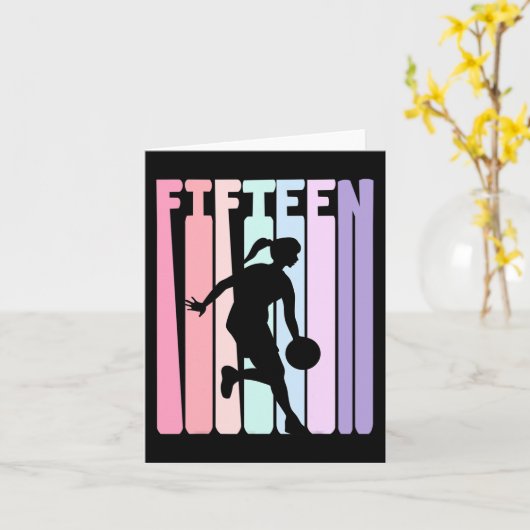 Carte Joueur de basketball rétro 15e anniversaire 15 ans (Fleur jaune)