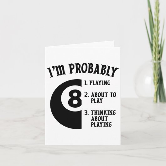 Carte Joueur de billard de 8 balles cadeau de nouveauté (Devant)