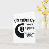 Carte Joueur de billard de 8 balles cadeau de nouveauté (Fleur jaune)