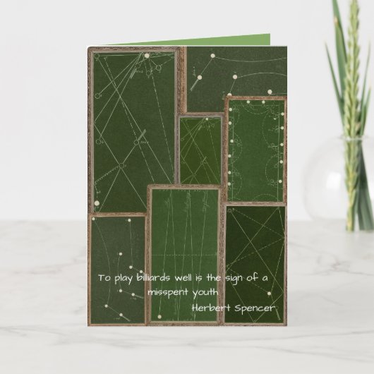 Carte Joueur de billard de table vintage antique (Devant)