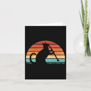 Carte Joueur de chat Clarinet - Retro Clarinetist Music