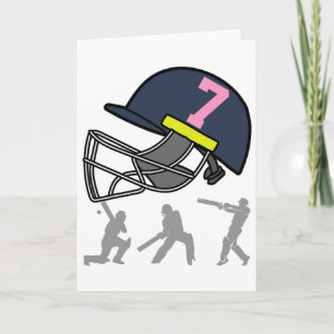Carte Joueur de cricket drôle de 7 ans pour garçons Kids